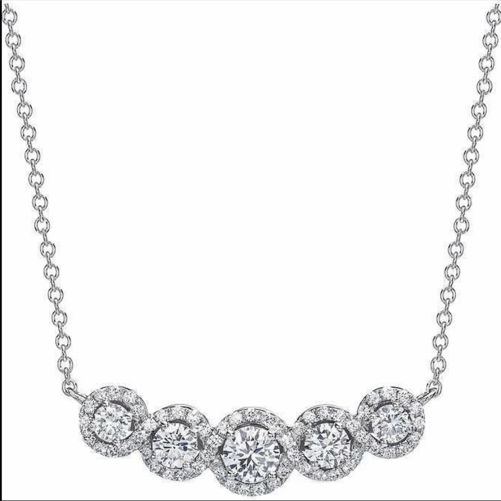 New 925 Silver Beautiful CZ Round Choker Necklace - Picture 5 of 6
